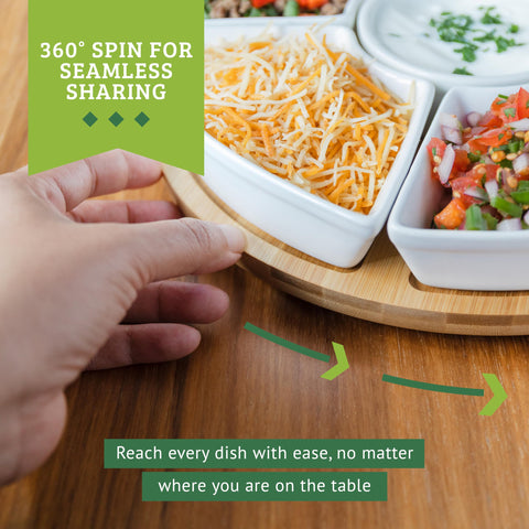 Chef Tacos divided tray with removable inserts for easy refills