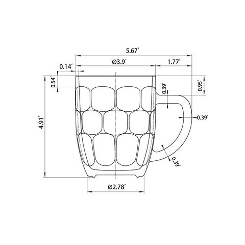 Chefcaptain Dimple Stein mug in box showcases foam-molded packaging for safe shipping.