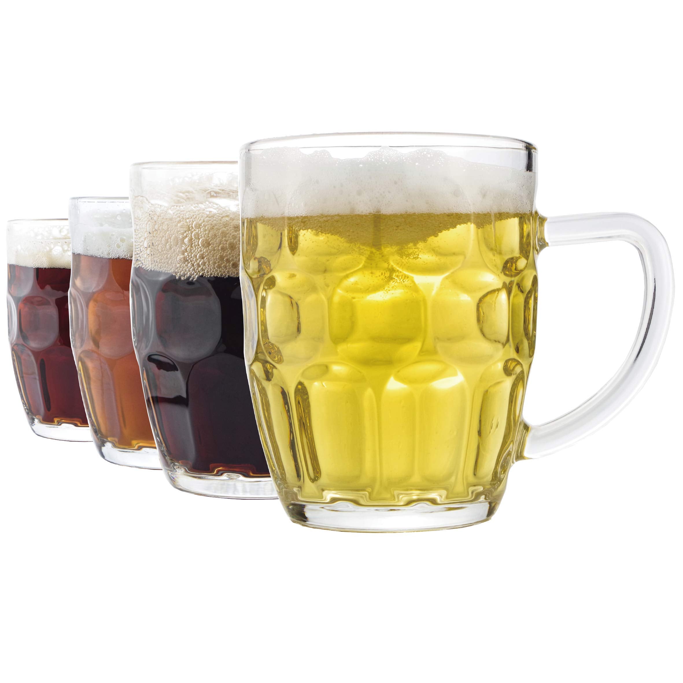 Chefcaptain Dimple Stein beer mug front view highlights 20 oz capacity for generous pours.
