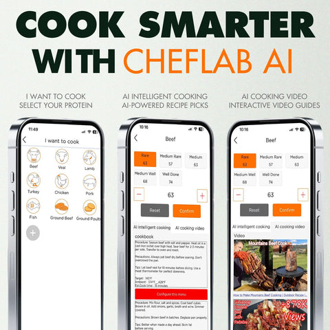 ChefLab AI thermometer 500ft range enables distant grilling monitoring