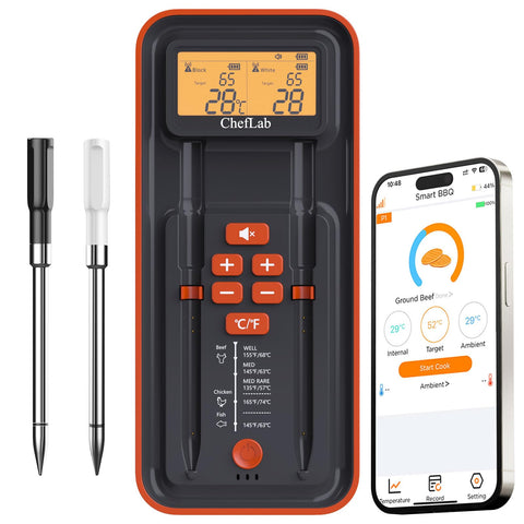 ChefLab AI wireless meat thermometer with dual probes for precise cooking