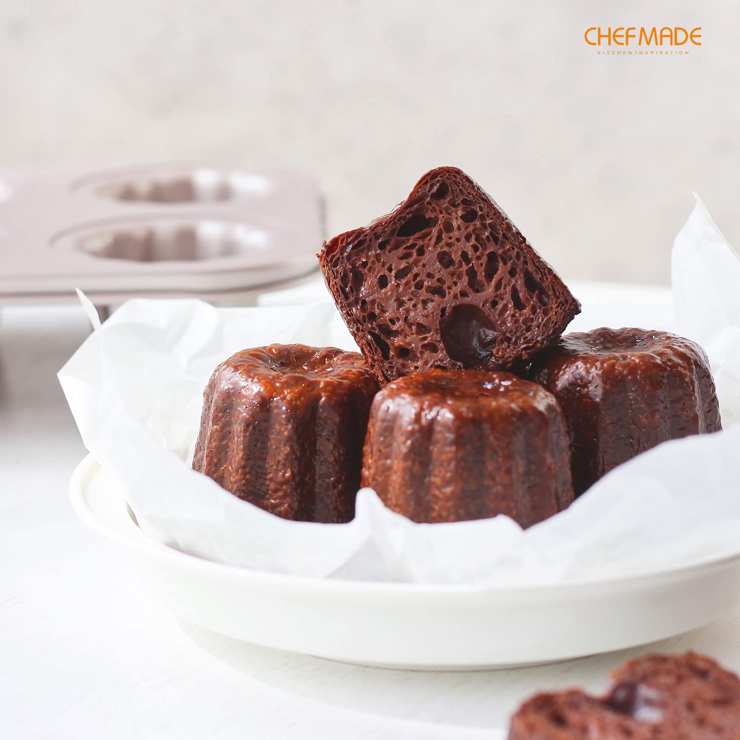 CHEFMADE canele mold pan releases easily and cleanly after baking.