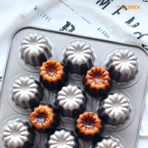 CHEFMADE Canele Mold Pan carbon steel construction ensures durable, even baking.