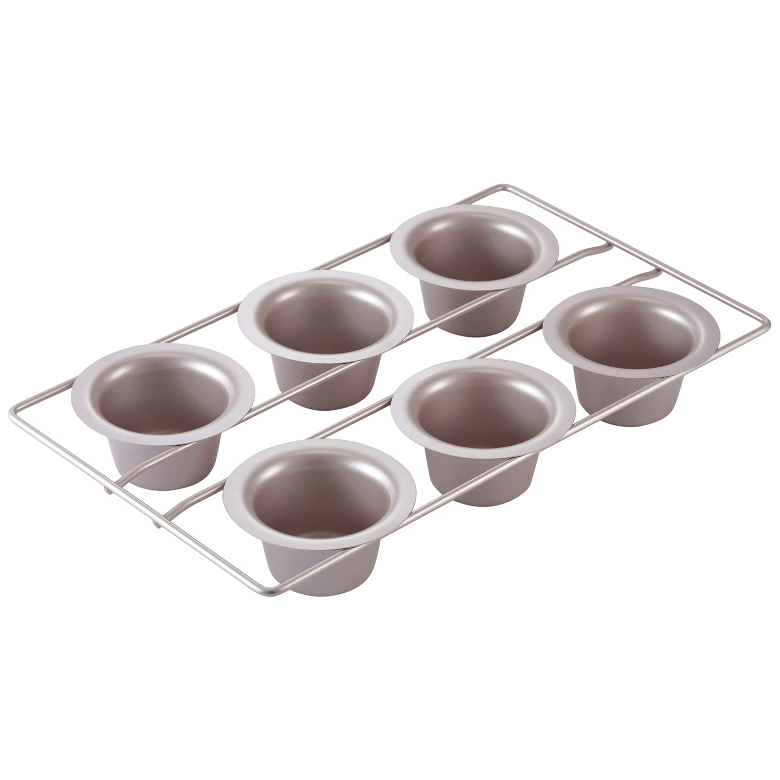 CHEFMADE popover cake pan six cavities in champagne gold for even baking