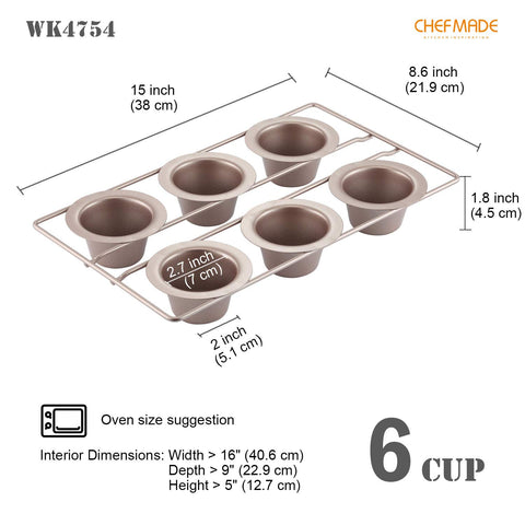 CHEFMADE popover cake pan with non-stick coating for easy release