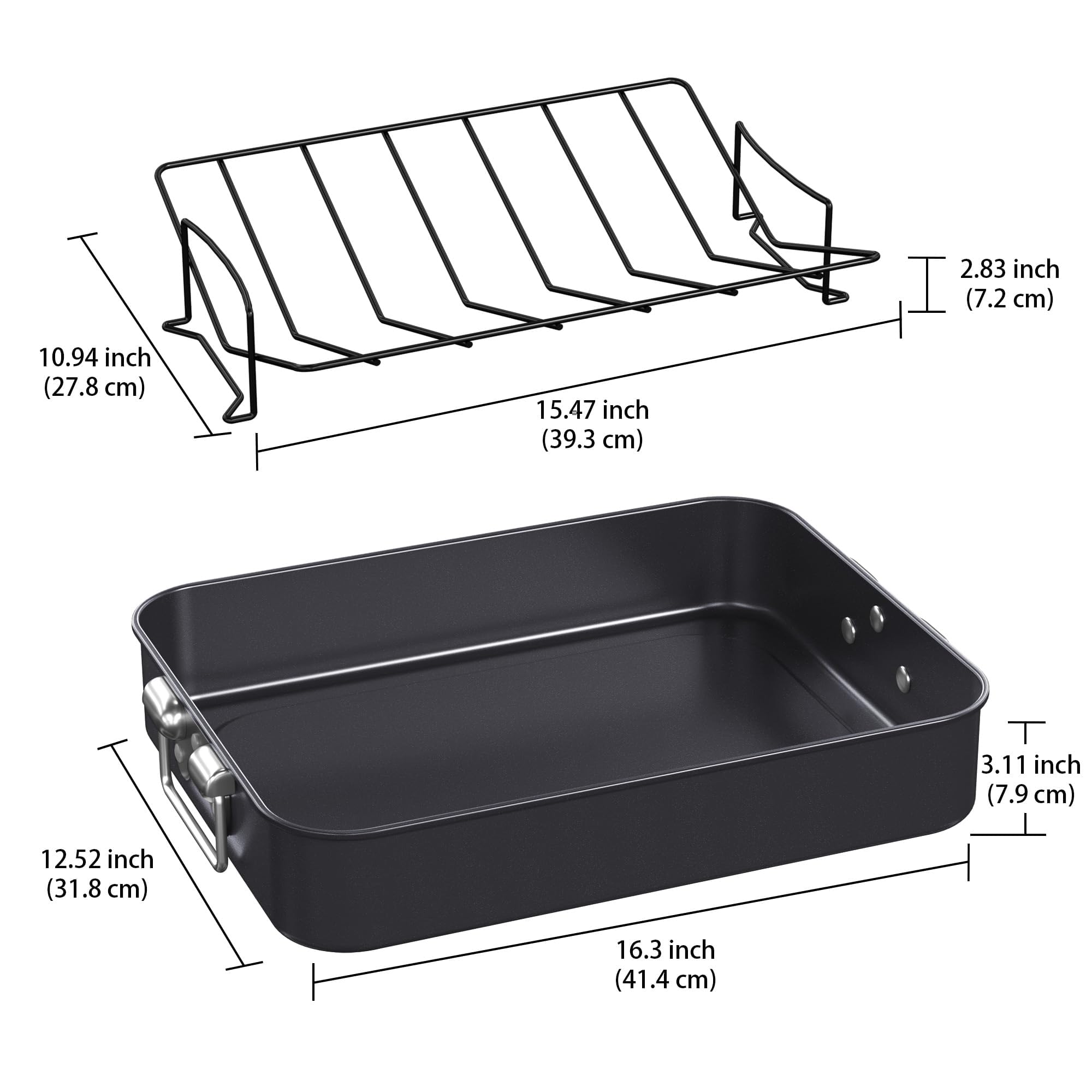 CHEFMADE carbon steel construction ensures quick, even heating for large roasts.