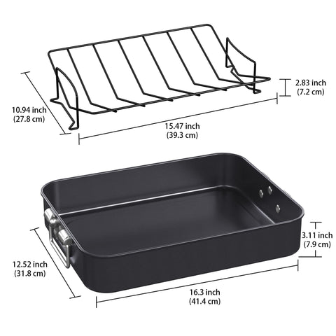 CHEFMADE carbon steel construction ensures quick, even heating for large roasts.