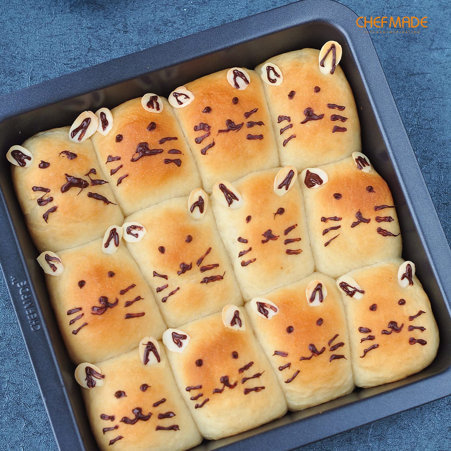 CHEFMADE square cake pan set of 2 saves space and value.