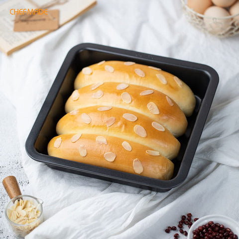 CHEFMADE square cake pan versatile for bread, pastries, and more.