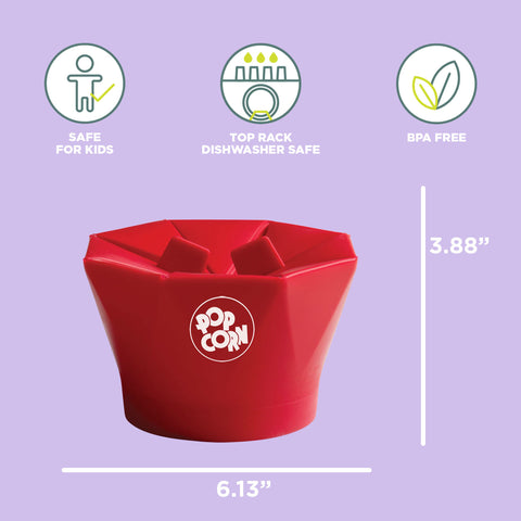 Chef'n PopTop side tabs shown for safe, easy removal from microwave