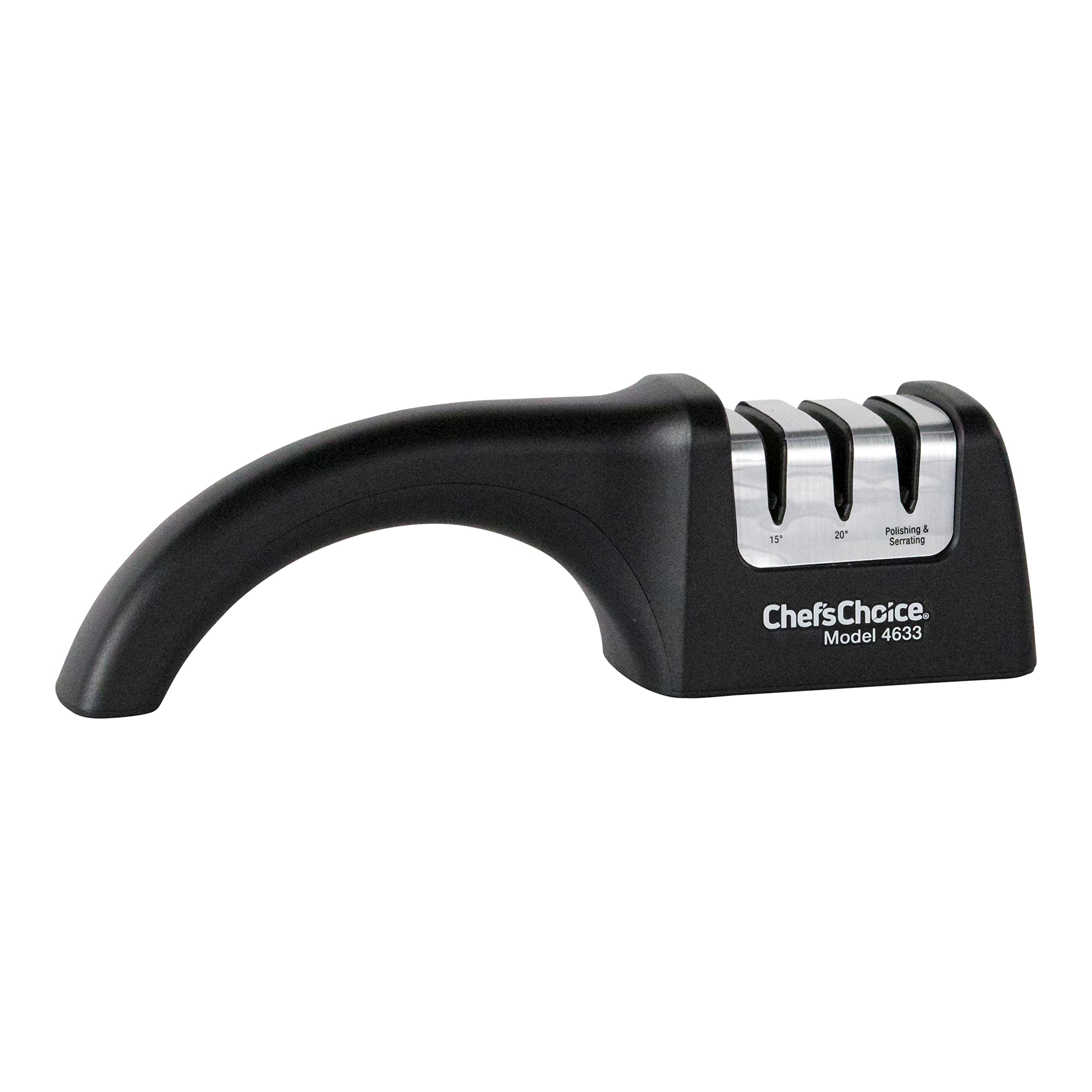 Chef'sChoice AngleSelect compact footprint shown on a kitchen counter with knives