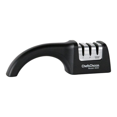 Chef'sChoice AngleSelect compact footprint shown on a kitchen counter with knives
