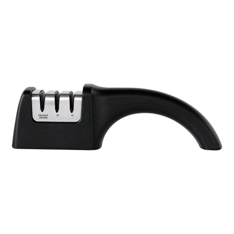 Chef'sChoice AngleSelect ergonomic handle positioned for comfortable, ambidextrous use