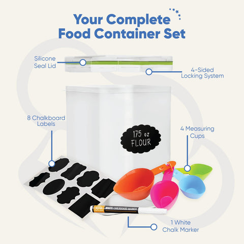 Chef's Path 175oz capacity container ideal for flour, sugar, and rice storage.