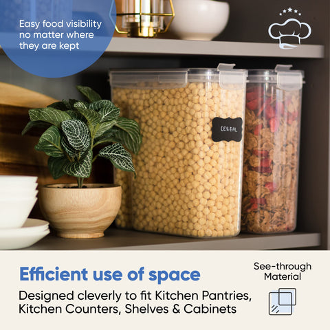 Chef's Path pantry organization in kitchen with airtight containers.