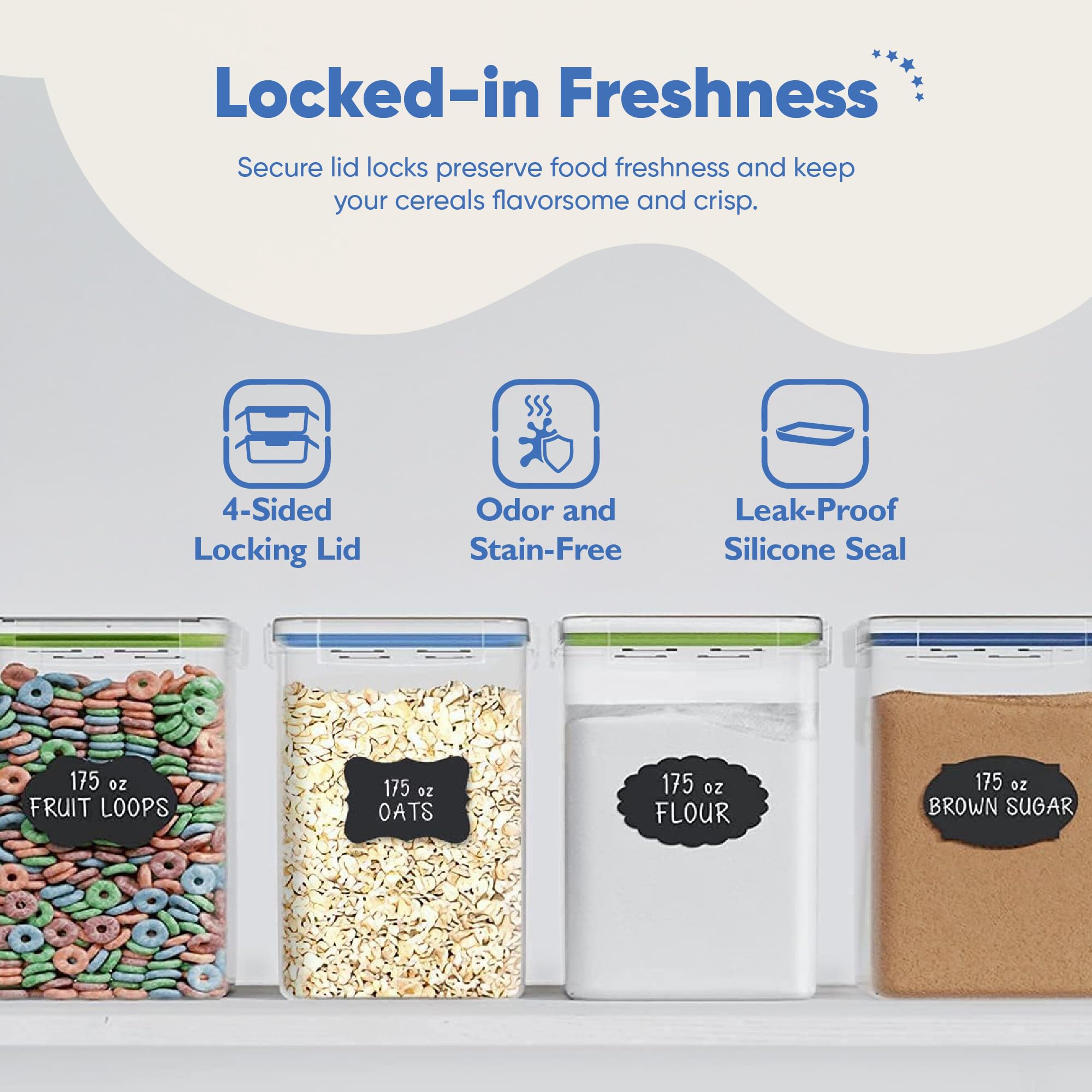 Chef's Path six-and-a-half-liter jars show clear BPA-free design for dry foods
