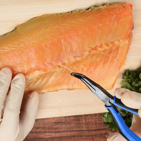 CHEF'S TRADE compact deboning tweezers for quick, mess-free prep at home.