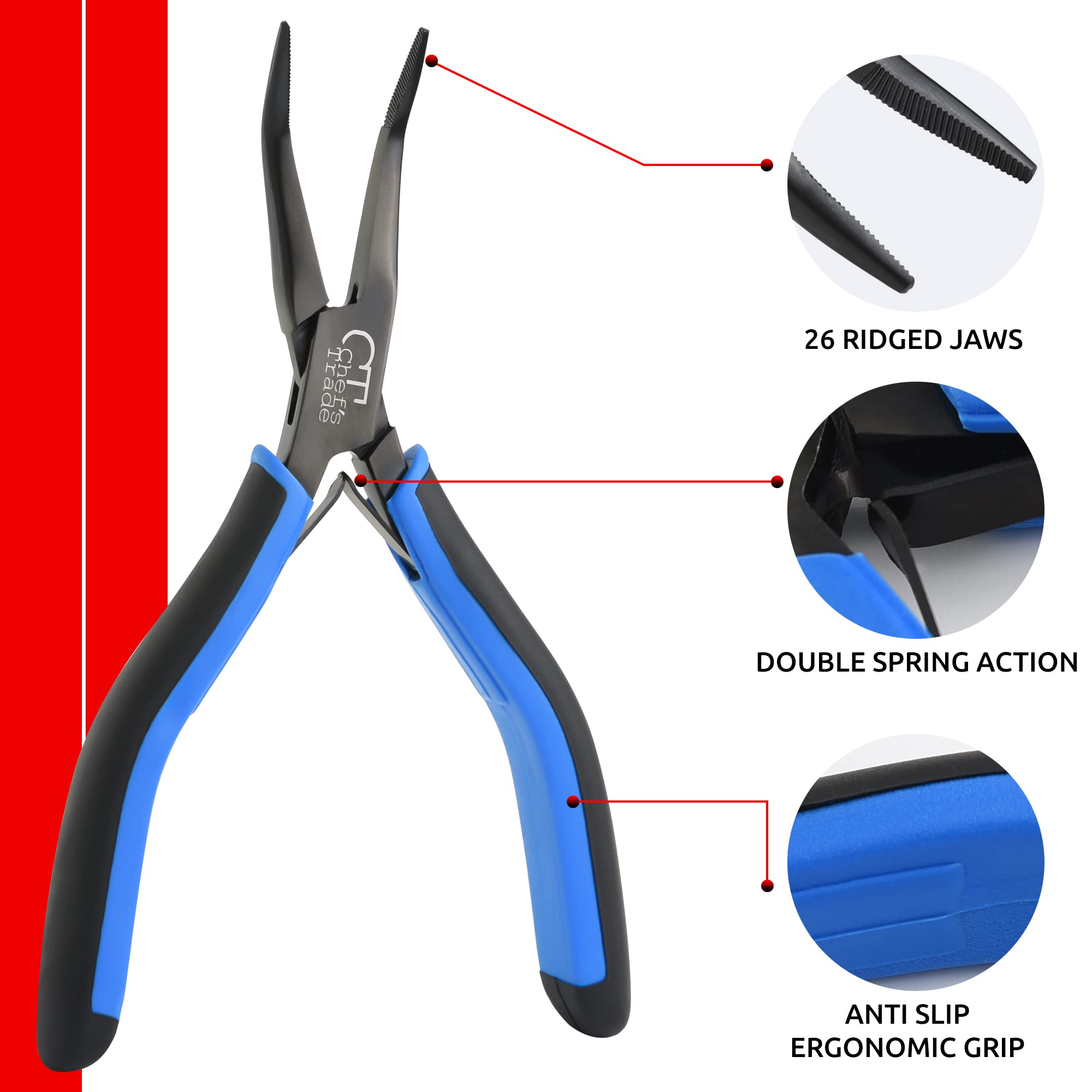CHEF'S TRADE stainless steel bone pliers offer durable, reliable deboning for fish.