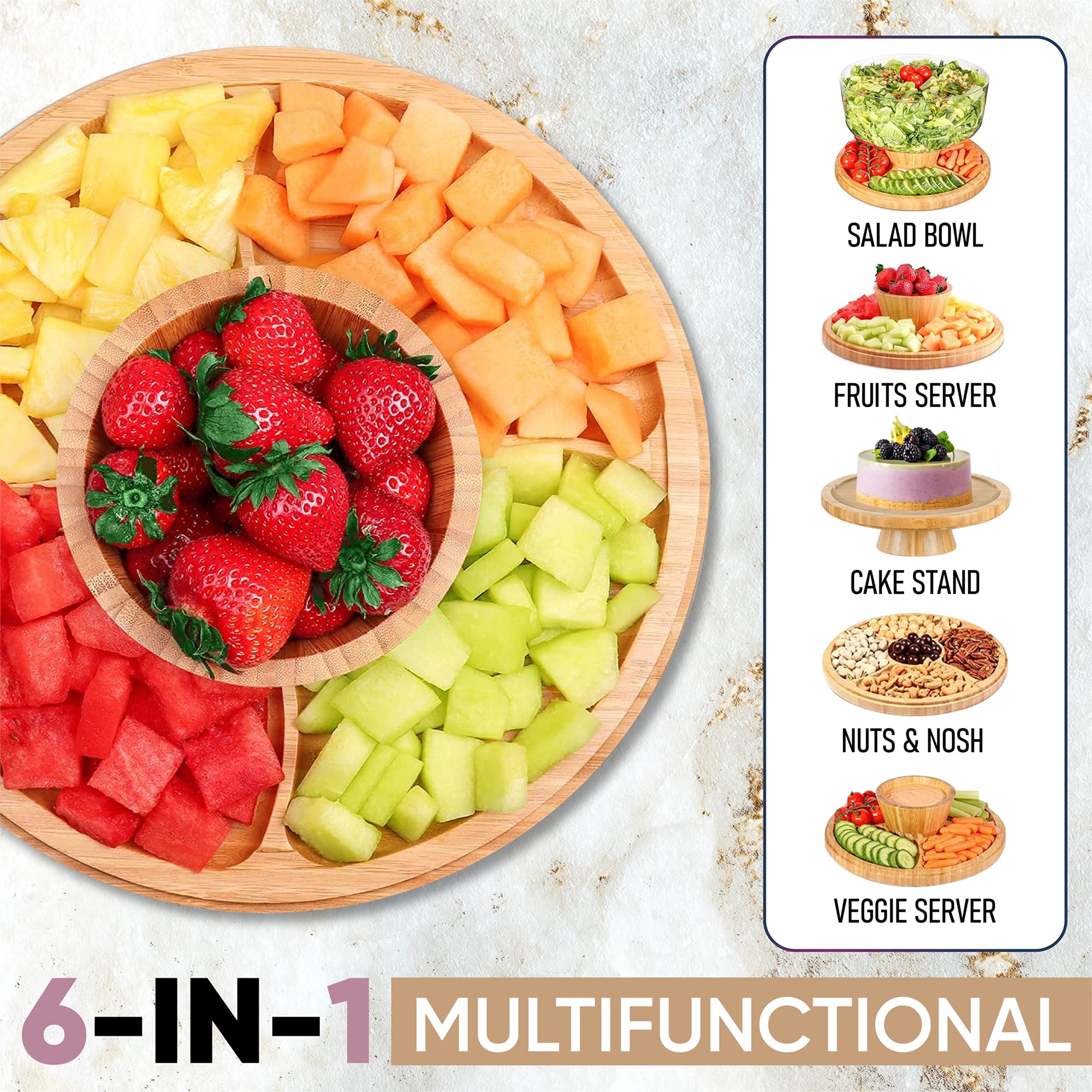 CHEF'S UNIQUE bamboo punch bowl stand ideal for festive gatherings