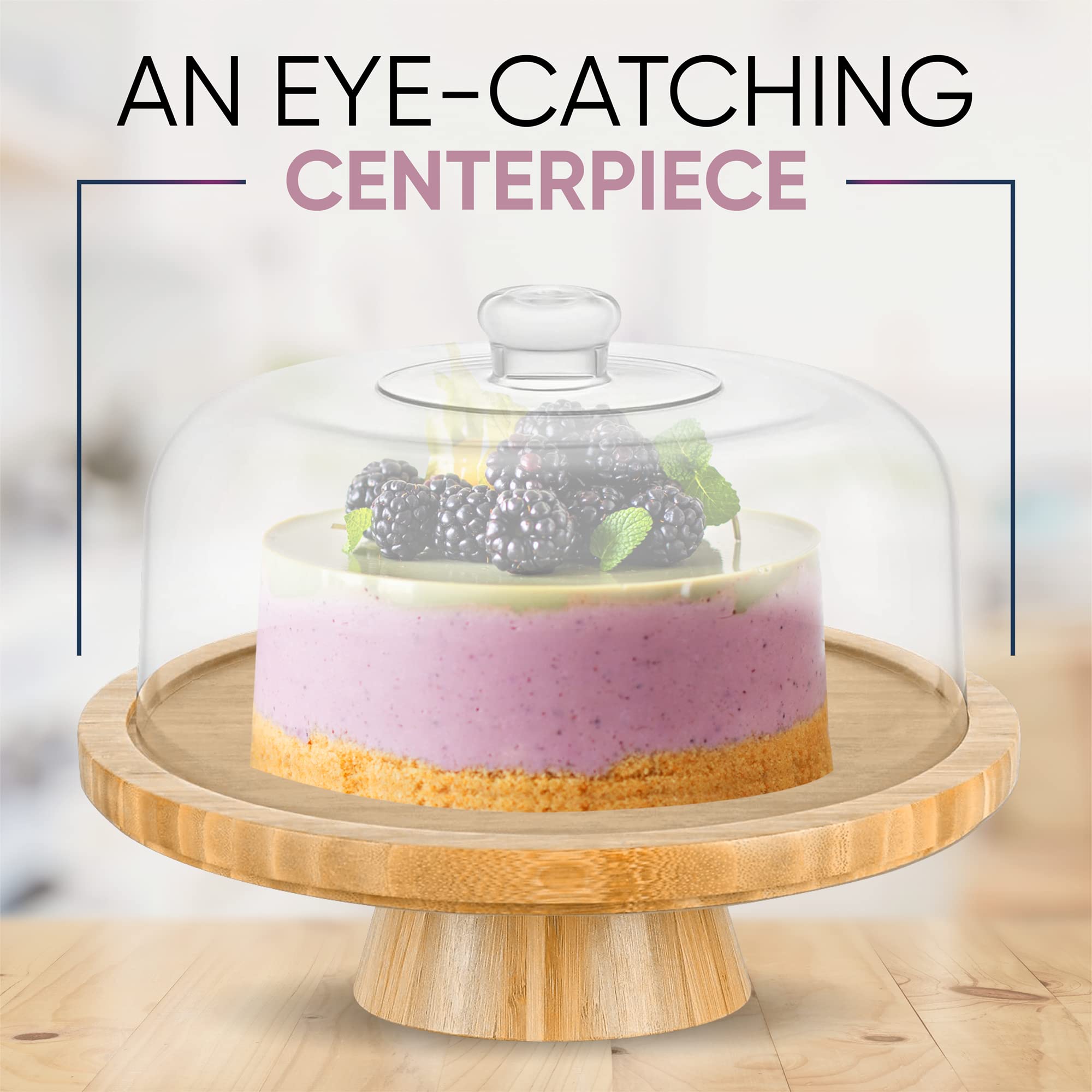 CHEF'S UNIQUE clear acrylic dome protects pastries while showcasing treats