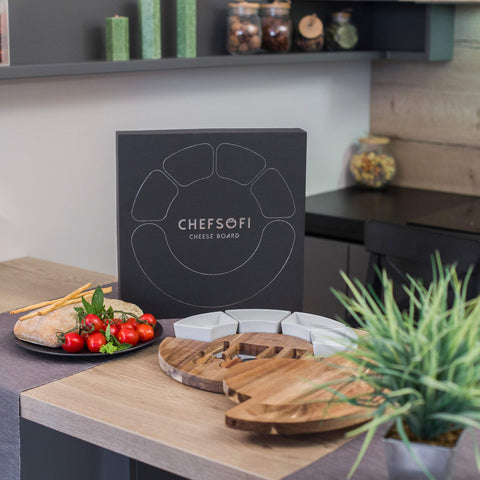 ChefSofi ceramic bowls organize fruits, nuts, and dips for easy serving.