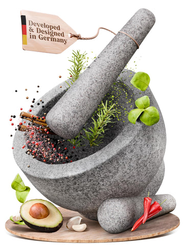 ChefSofi extra-large mortar 8-inch for heavy grinding and large-batch prep.