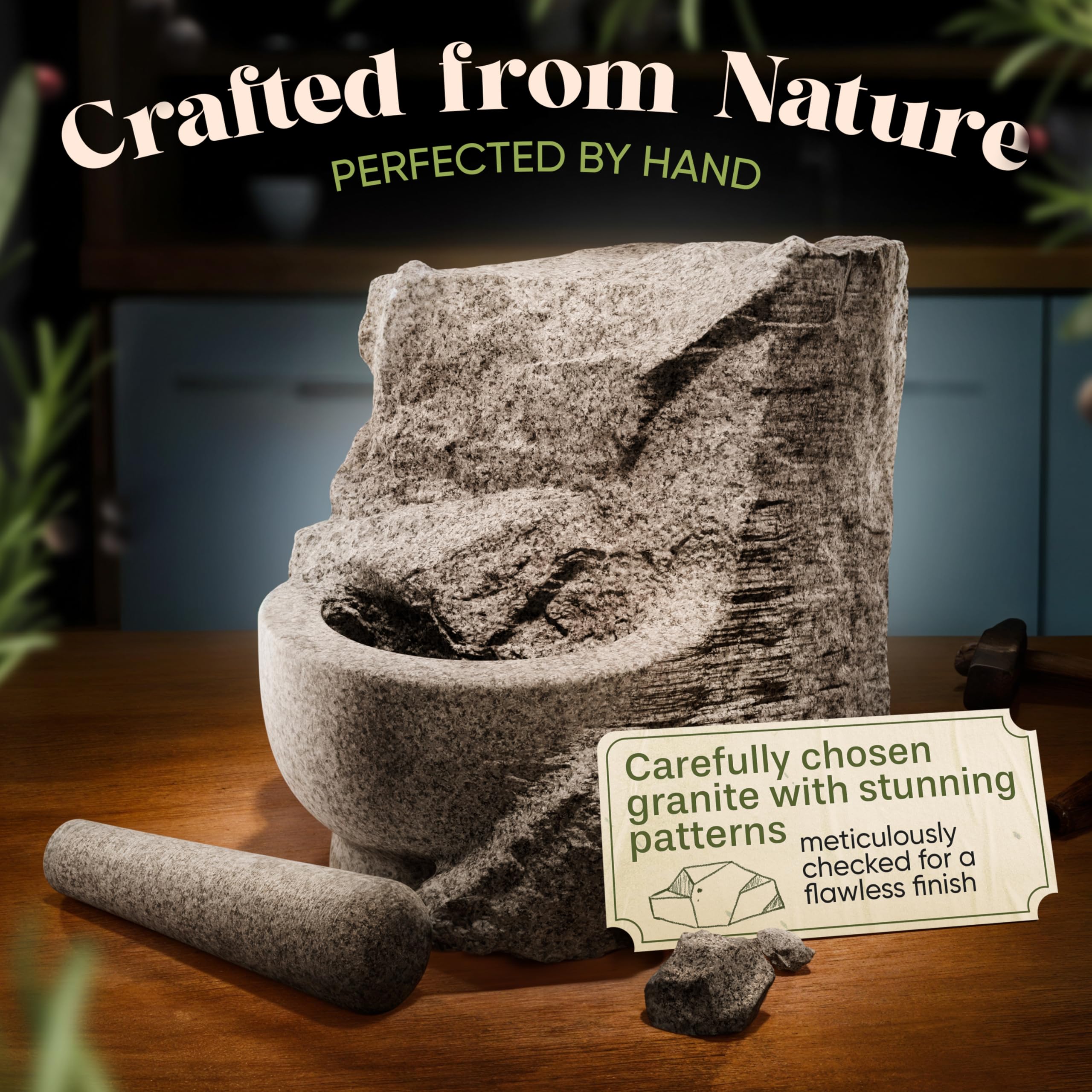 ChefSofi granite texture closeup emphasizes durable interior for consistent results