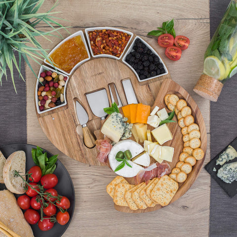 ChefSofi wide 13in surface accommodates crackers, meats, and accompaniments.