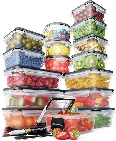 Chef's Path 32-piece airtight containers with snap lids preserve freshness and prevent leaks.