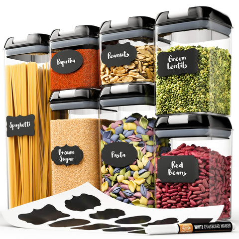 Chef's Path airtight containers stacked for compact pantry organization