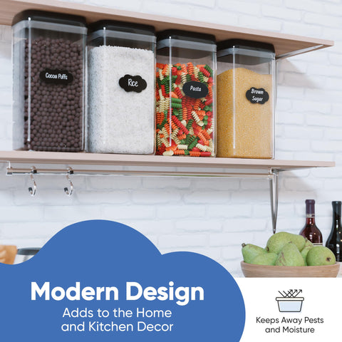 Stackable square containers by Chef's Path saving kitchen space