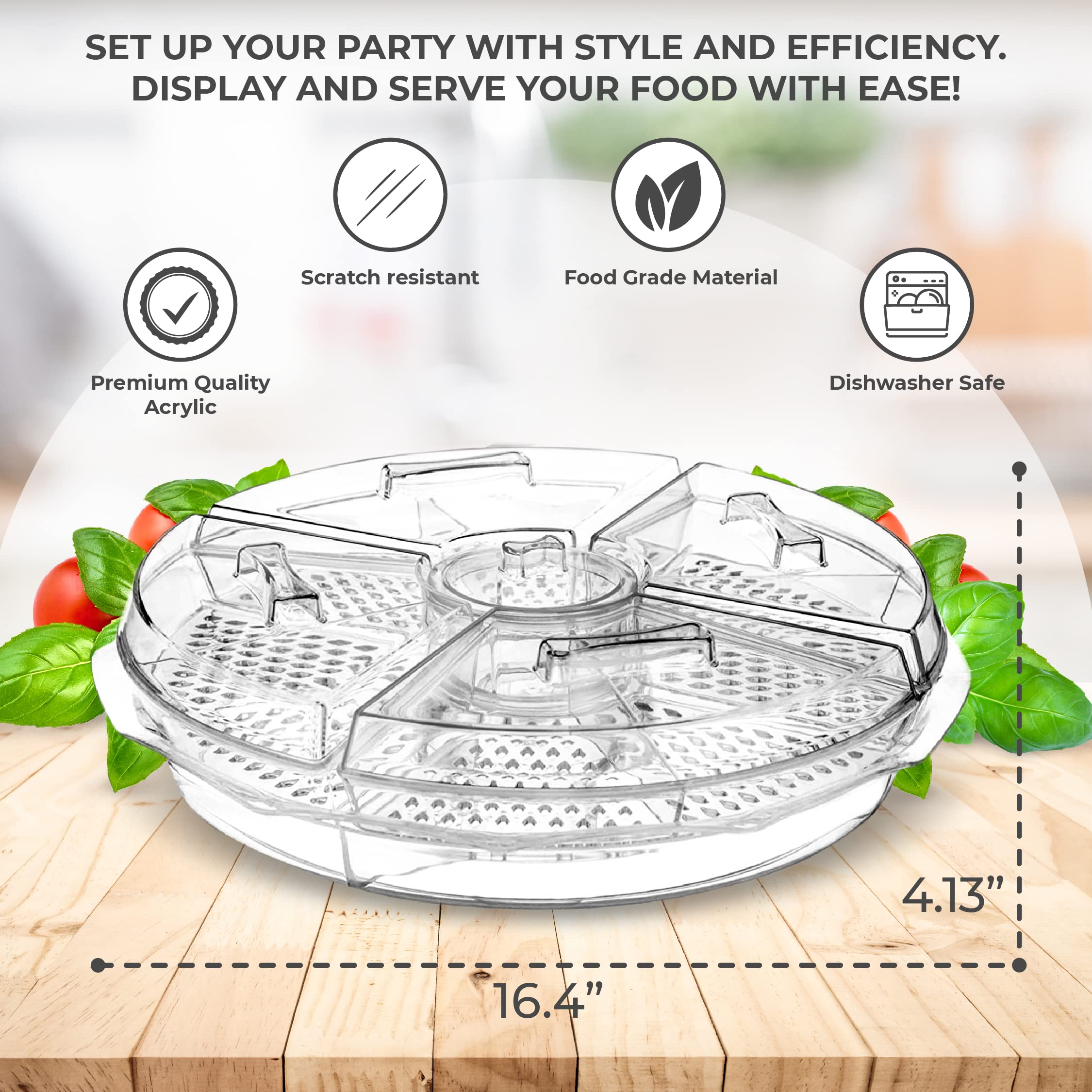 Chef's Star tray with lid protects food and aids transport.
