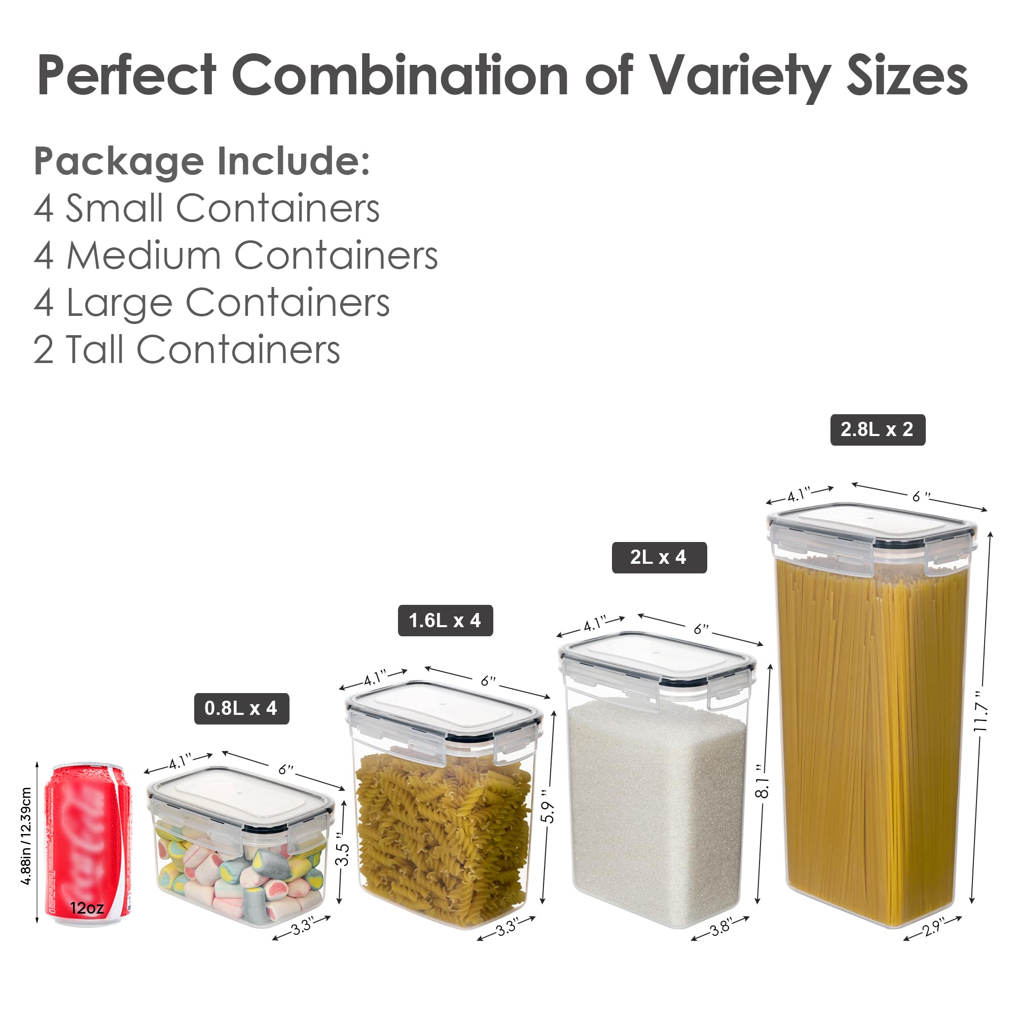 CHEFSTORY containers with four side-locking lids prevent air exposure.