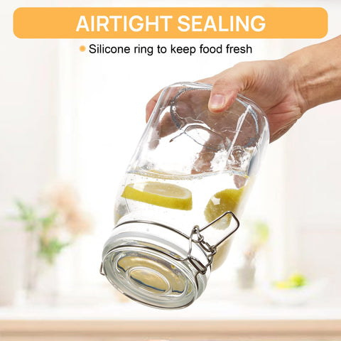 CHEFSTORY 50oz jar with wide opening for easy filling and retrieval.