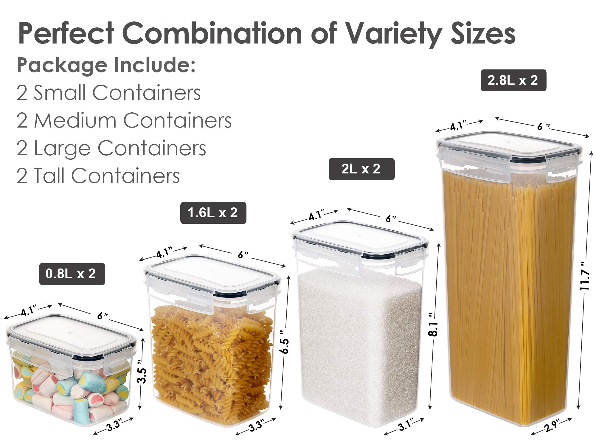 CHEFSTORY large 2.0L container with airtight seal for dry goods.
