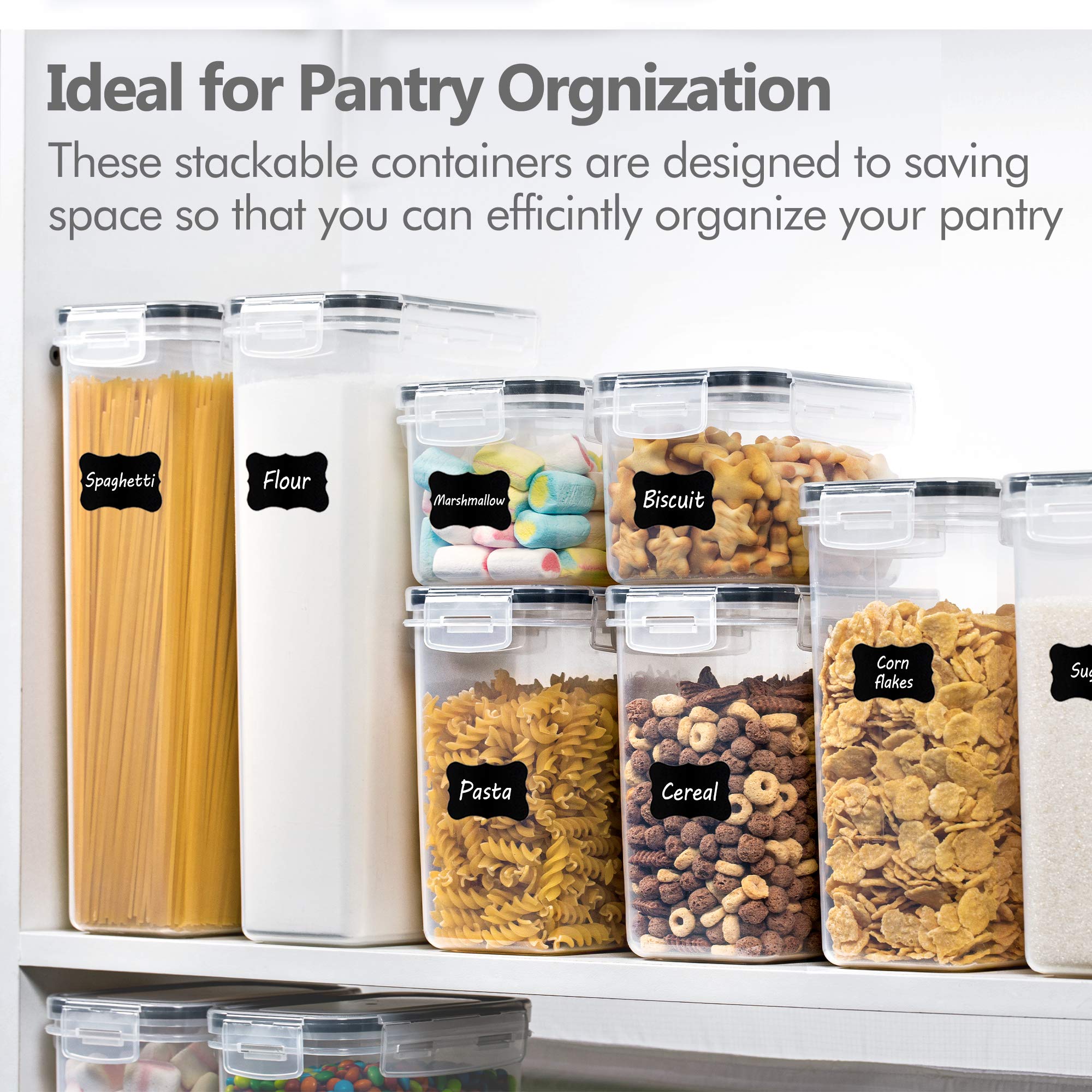Stackable CHEFSTORY design saves kitchen space while keeping items organized.