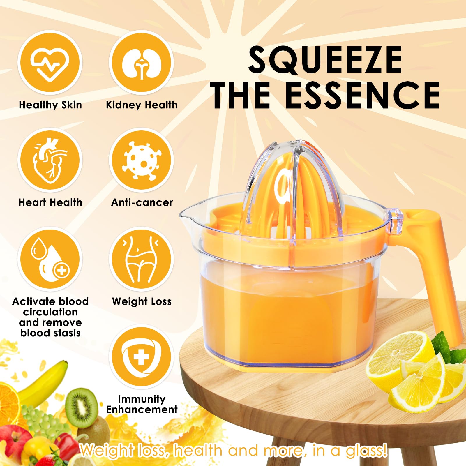 ChefVille citrus squeezer with two reamers supports oranges and lemons
