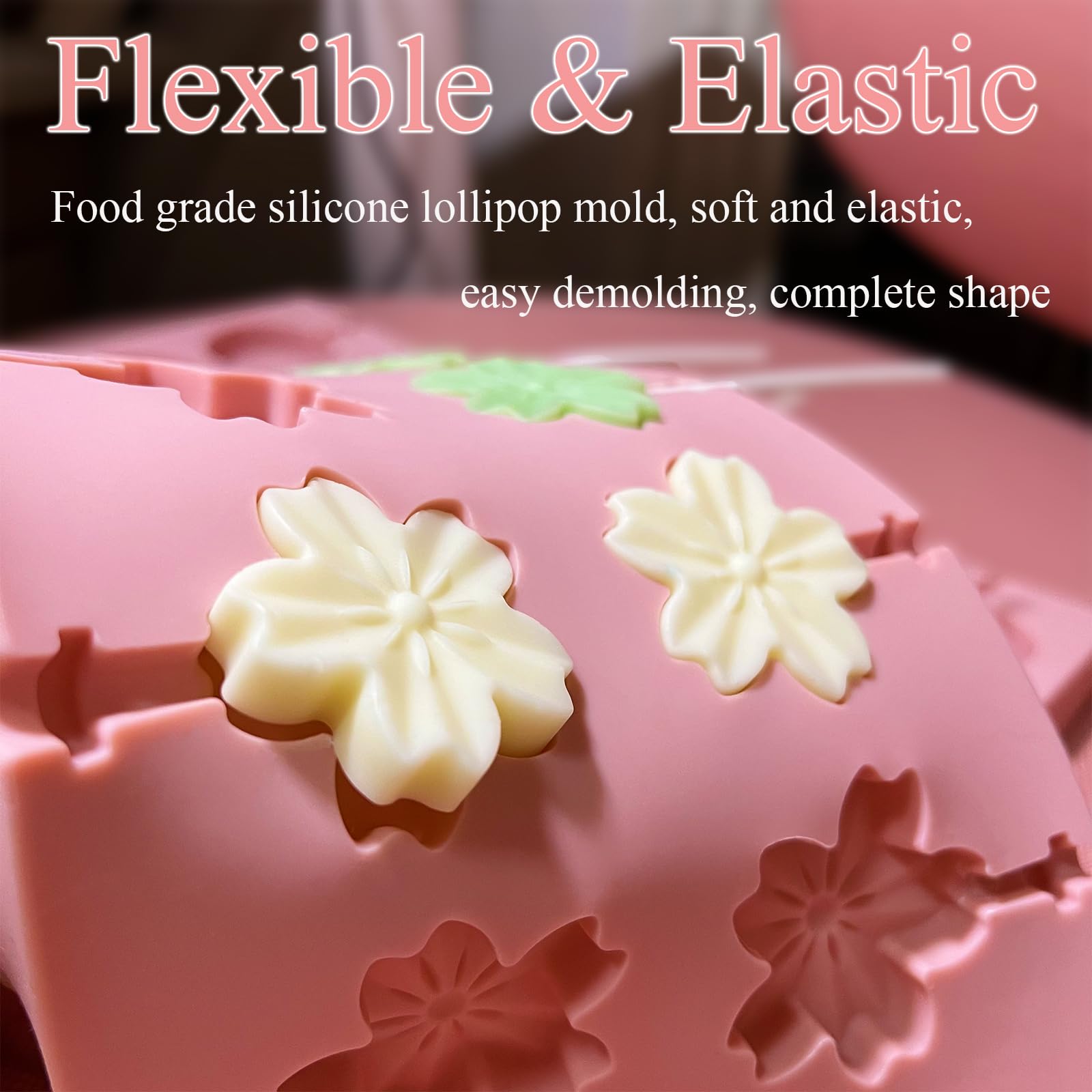 CHELIZIYA pink circle lollipop mold with non-stick silicone for quick clean-up.