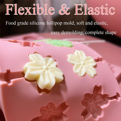 CHELIZIYA pink circle lollipop mold with non-stick silicone for quick clean-up.