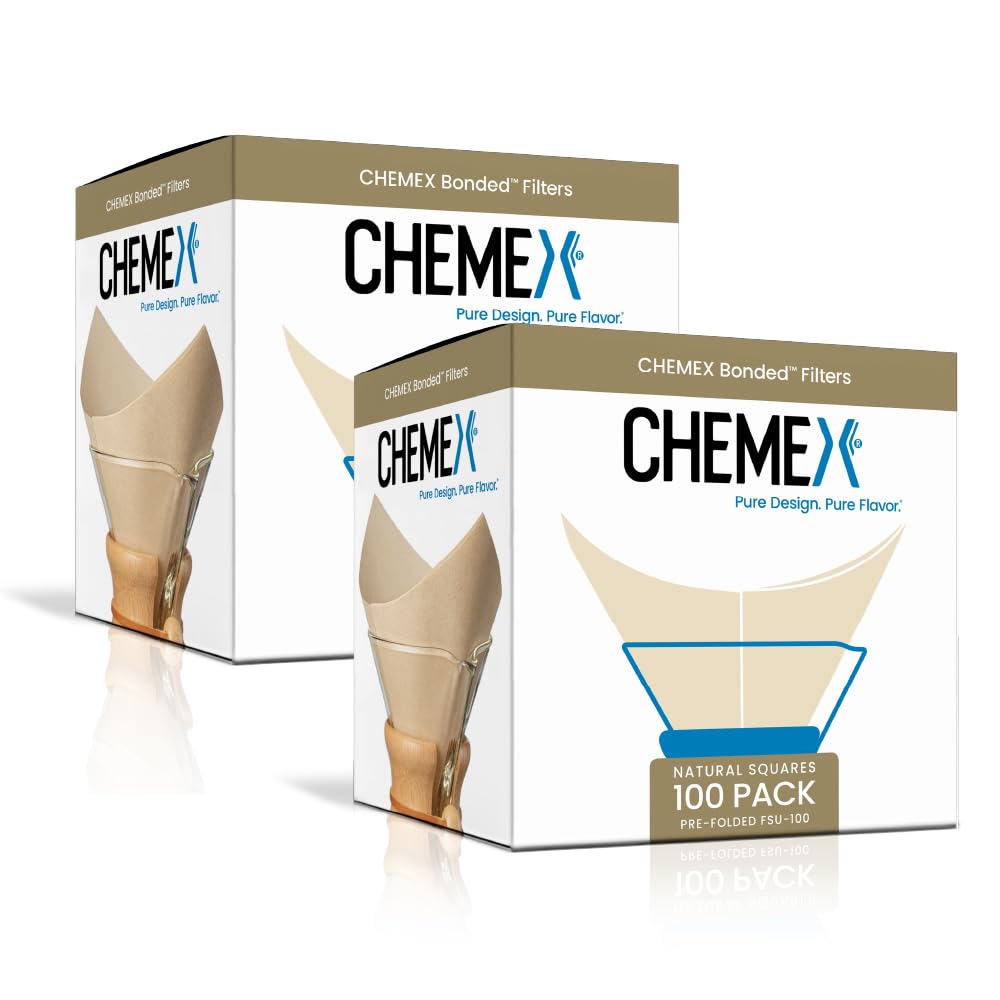 Chemex bonded filter natural square; uniform extraction for balanced brew.