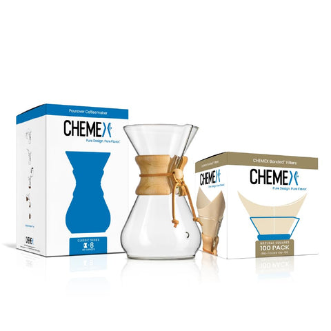 Chemex bundle with exclusive packaging, ideal for gifting or elevating a kitchen display.