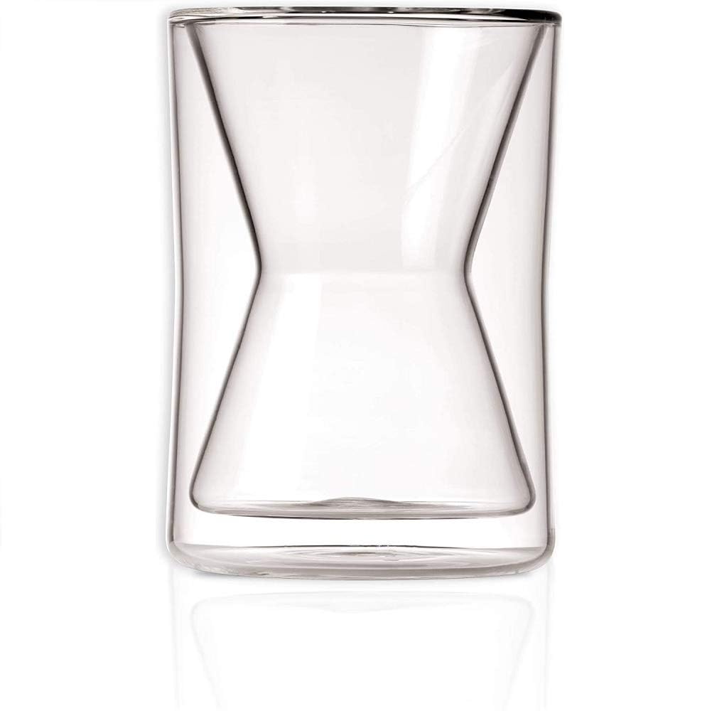 Chemex double-walled mug with insulated ceramic keeps drinks hot.