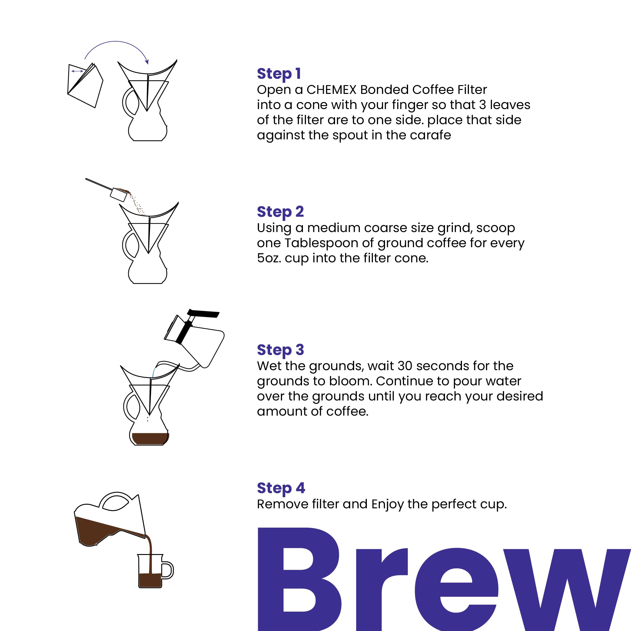 Chemex half-circle filter FP-2 compatibility enables crisp filtration.