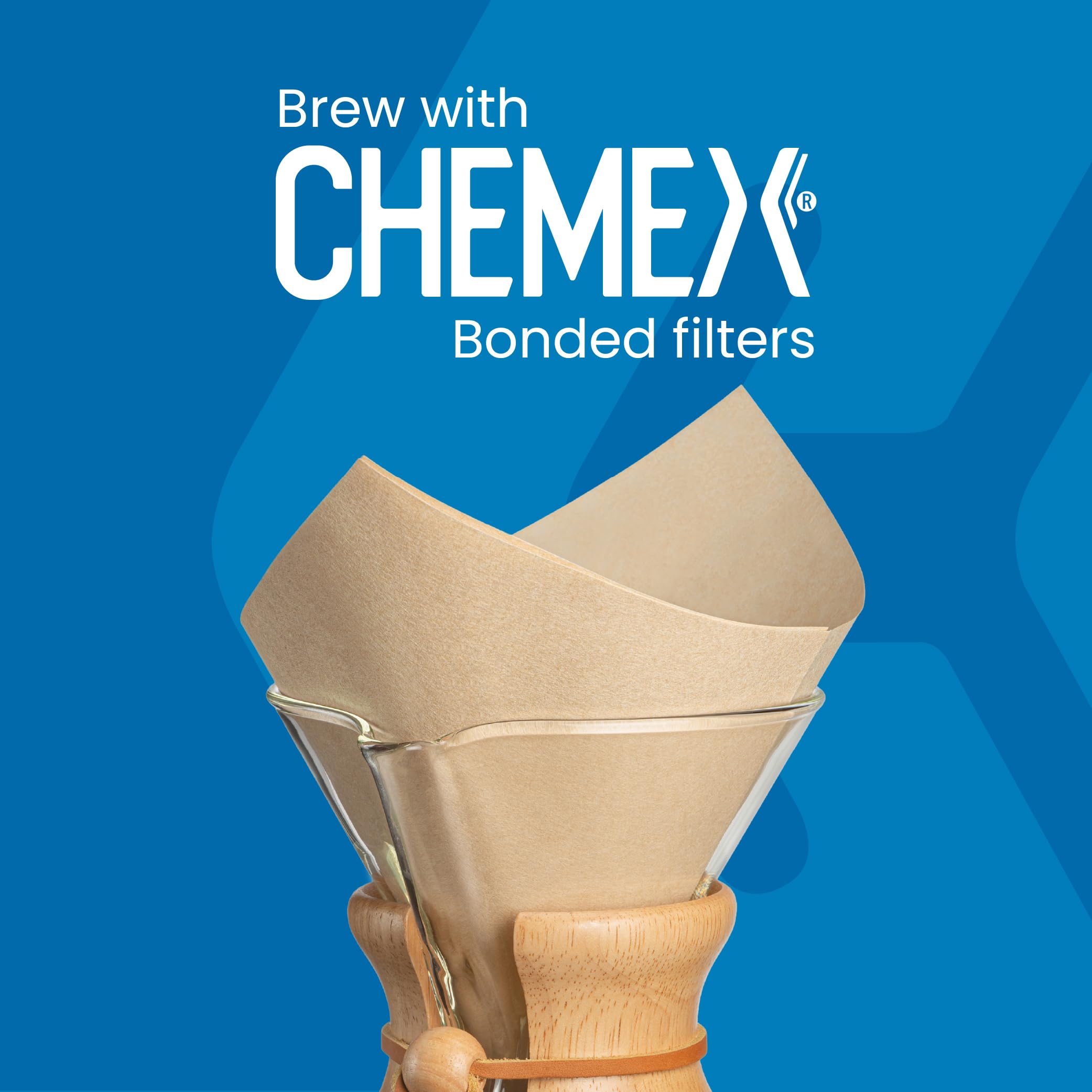 Chemex 100-count square filters box for consistent, clean brews.