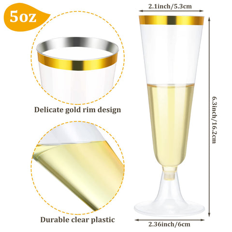 CHENGU 200-pack champagne glasses offer ample serving for celebrations.
