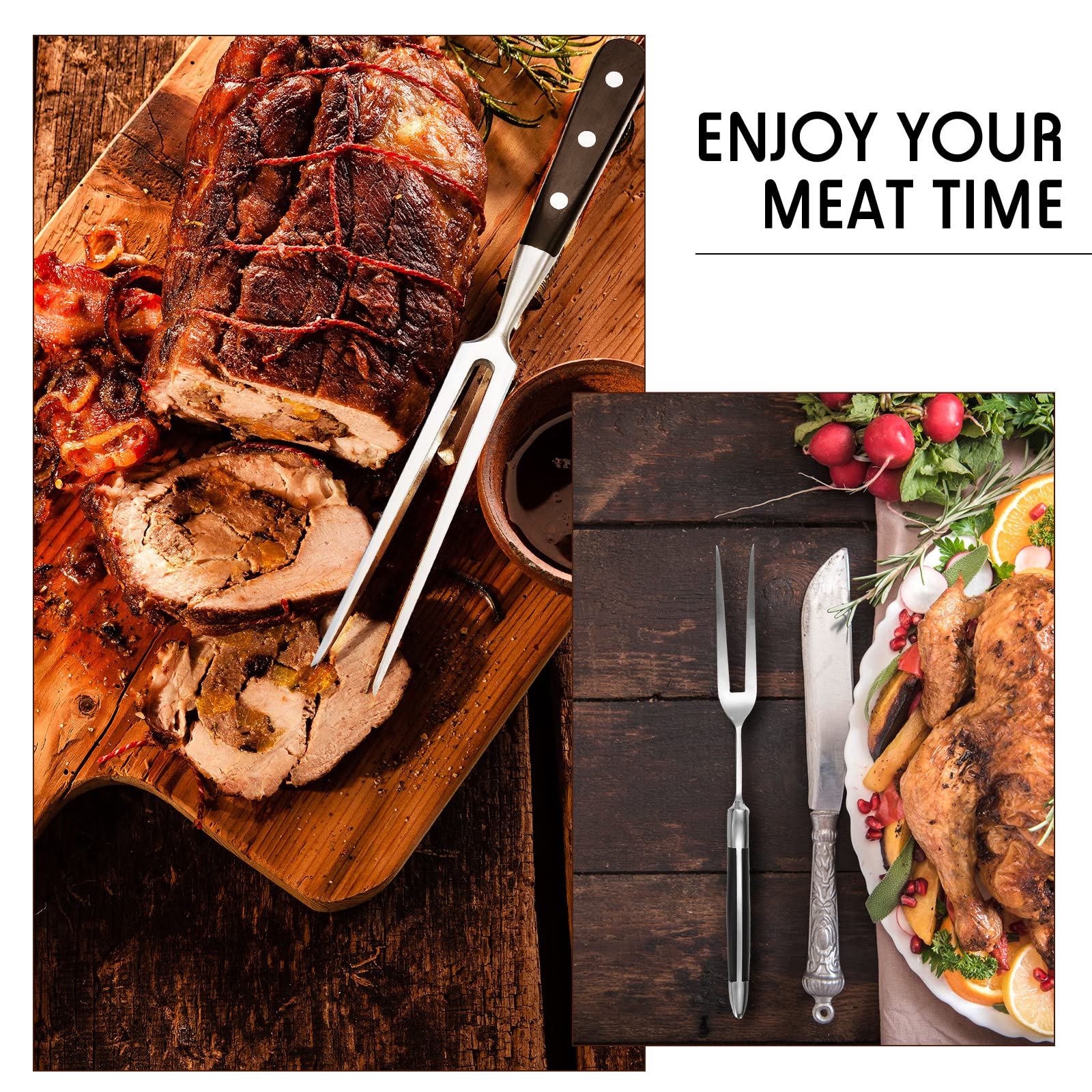 CHENGU barbecue serving fork ready to transfer roasted meat.