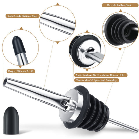 CHENGU bottle pourer with rubber dust cap for clean pours