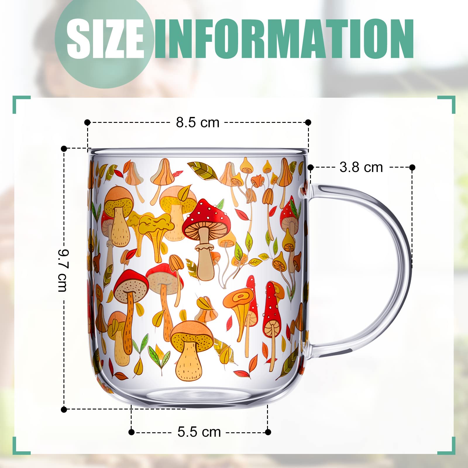 CHENGU clear mushroom glass cup shows beverages clearly.
