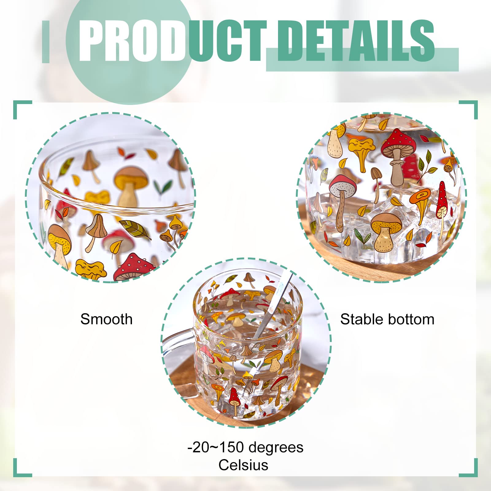CHENGU colorful mushroom pattern mug resists fading for daily use.
