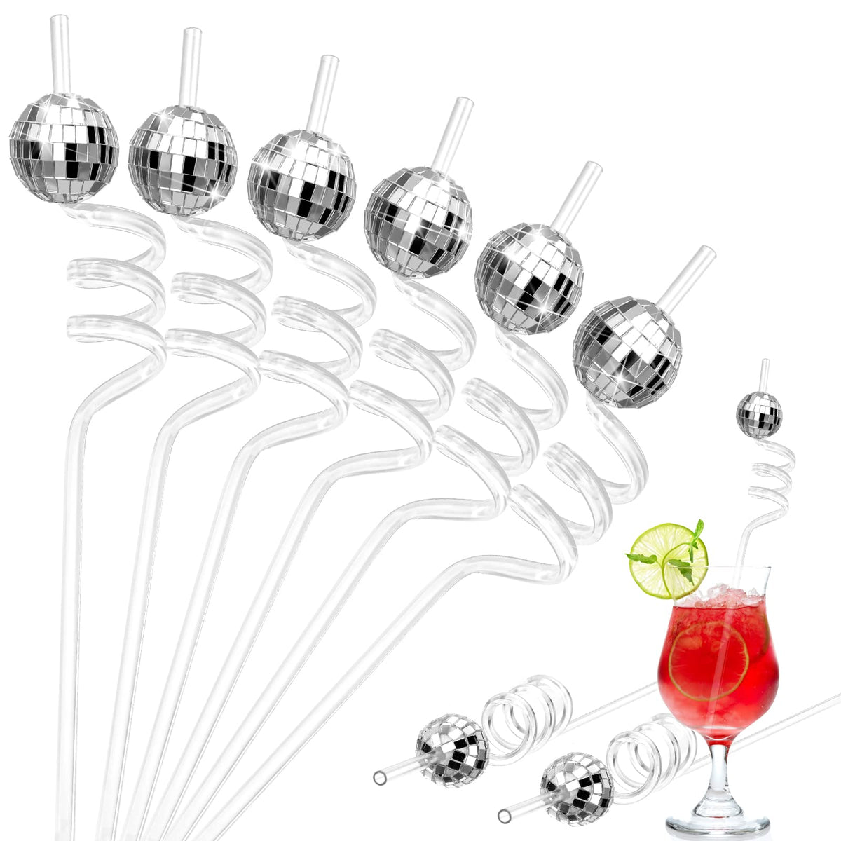 CHENGU disco ball straw set adds retro flair to drinks